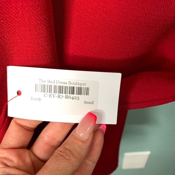 Everly Red Fit and Flare Mini Dress NWT Size Small - Picture 7 of 9